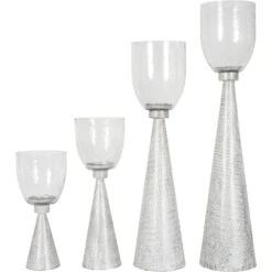 Libra Interiors Sandbanks Iron And Hammered Glass Table Hurricane -Best Home Decor Store 704802 207 1