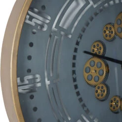 Libra Interiors Manchester Industrial Round Wall Clock In Gold And Grey -Best Home Decor Store 704843 413