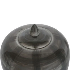 Libra Interiors Crosshatch Ceramic Ginger Jar In Grey -Best Home Decor Store 704855 483