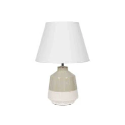 Libra Interiors Canterbury Soft Green Dipped Glaze Table Lamp With Ivory Coolie Shade