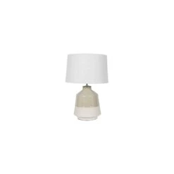 Libra Interiors Canterbury Soft Green Dipped Glaze Table Lamp With Ivory Coolie Shade -Best Home Decor Store 704859 000