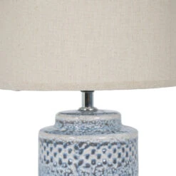 Libra Interiors Stormy Sky Glaze Table Lamp With Cream Drum Shade 9 Libra Interiors Stormy Sky Glaze Table Lamp With Cream Drum Shade -Best Home Decor Store 704861 510
