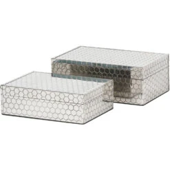 Libra Interiors Honeycomb Steel Design Box -Best Home Decor Store 704986 G