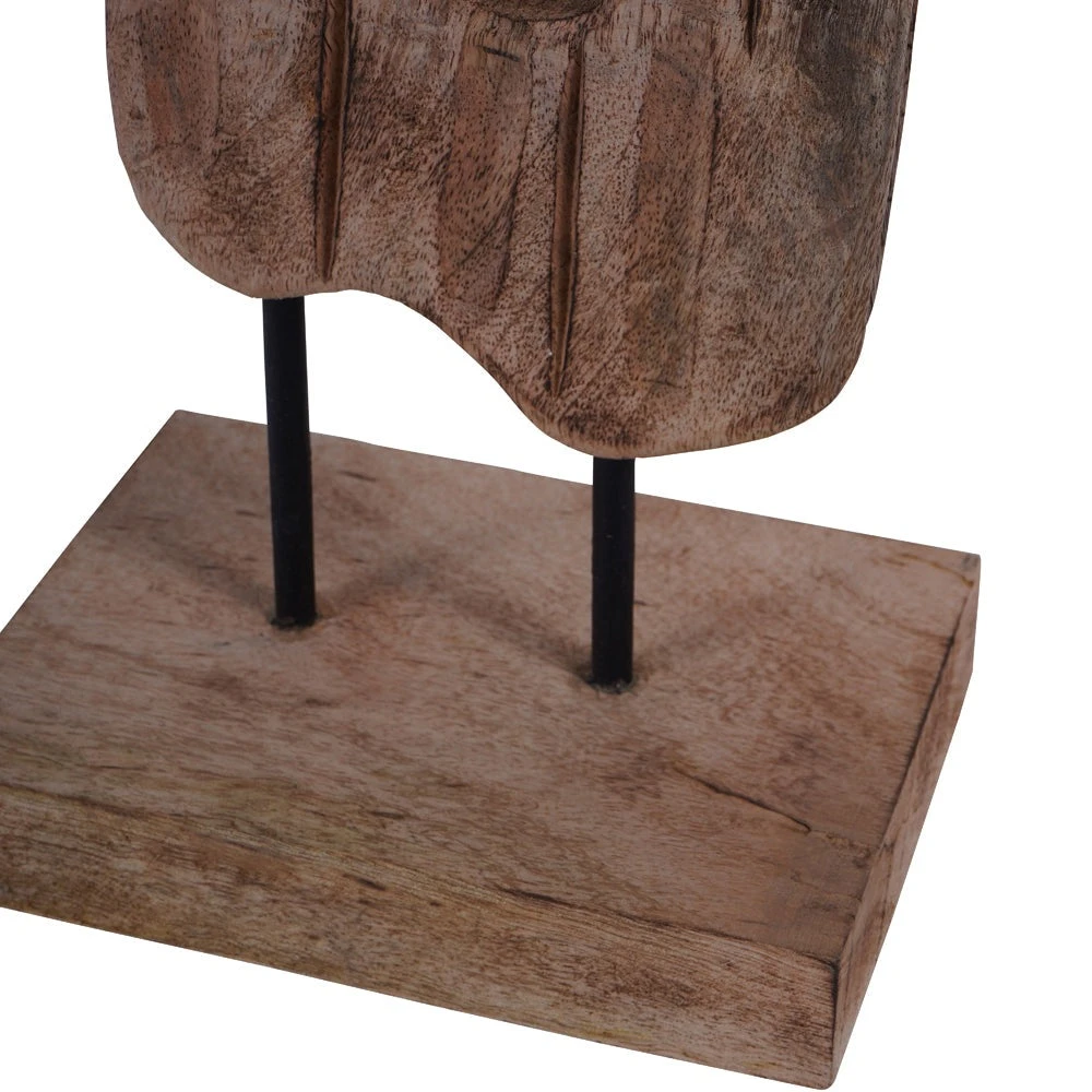 Libra Interiors Carved Wood Textured Sculpture Large 3 Libra Interiors Carved Wood Textured Sculpture Large - Image 3