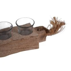 Libra Interiors Vintage Wood 8 Light Candle Holder -Best Home Decor Store 705072 03