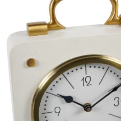 Libra Interiors Kimberley Cream & Gold Mantel Clock -Best Home Decor Store 705305 03