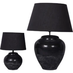 Libra Interiors Skyline Black Terracotta Table Lamp -Best Home Decor Store 705478 04