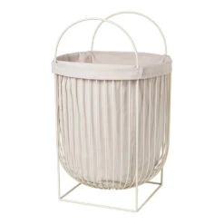 Broste Copenhagen Arlid Laundry Basket In Light Grey