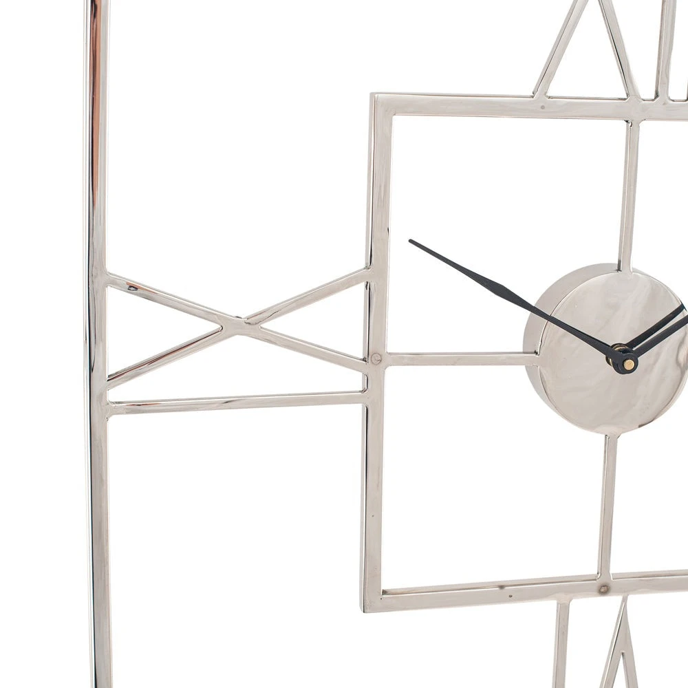 Olivia's Metal Square Wall Clock In Silver 3 Olivia's Metal Square Wall Clock In Silver - Image 3