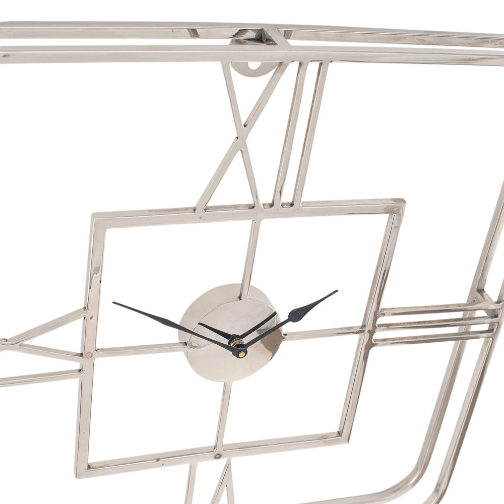 Olivia's Metal Square Wall Clock In Silver 4 Olivia's Metal Square Wall Clock In Silver - Image 4