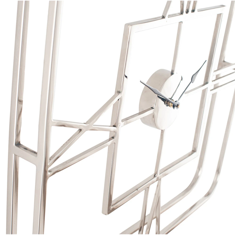 Olivia's Metal Square Wall Clock In Silver 5 Olivia's Metal Square Wall Clock In Silver - Image 5