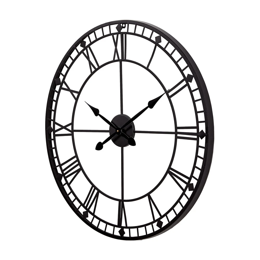 Olivia's Donnie Metal Round Skeleton Wall Clock In Black 3 Olivia's Donnie Metal Round Skeleton Wall Clock In Black - Image 3