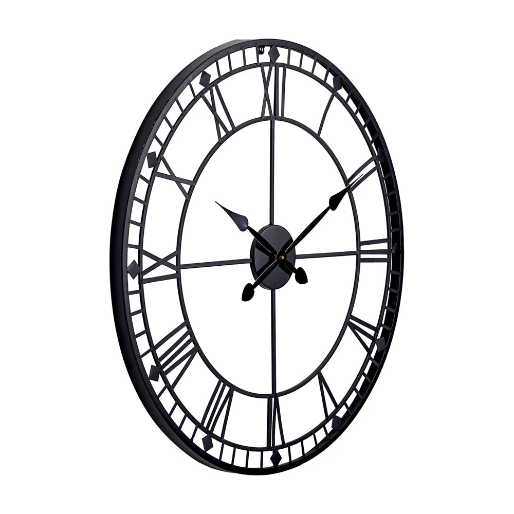 Olivia's Donnie Metal Round Skeleton Wall Clock In Black 4 Olivia's Donnie Metal Round Skeleton Wall Clock In Black - Image 4