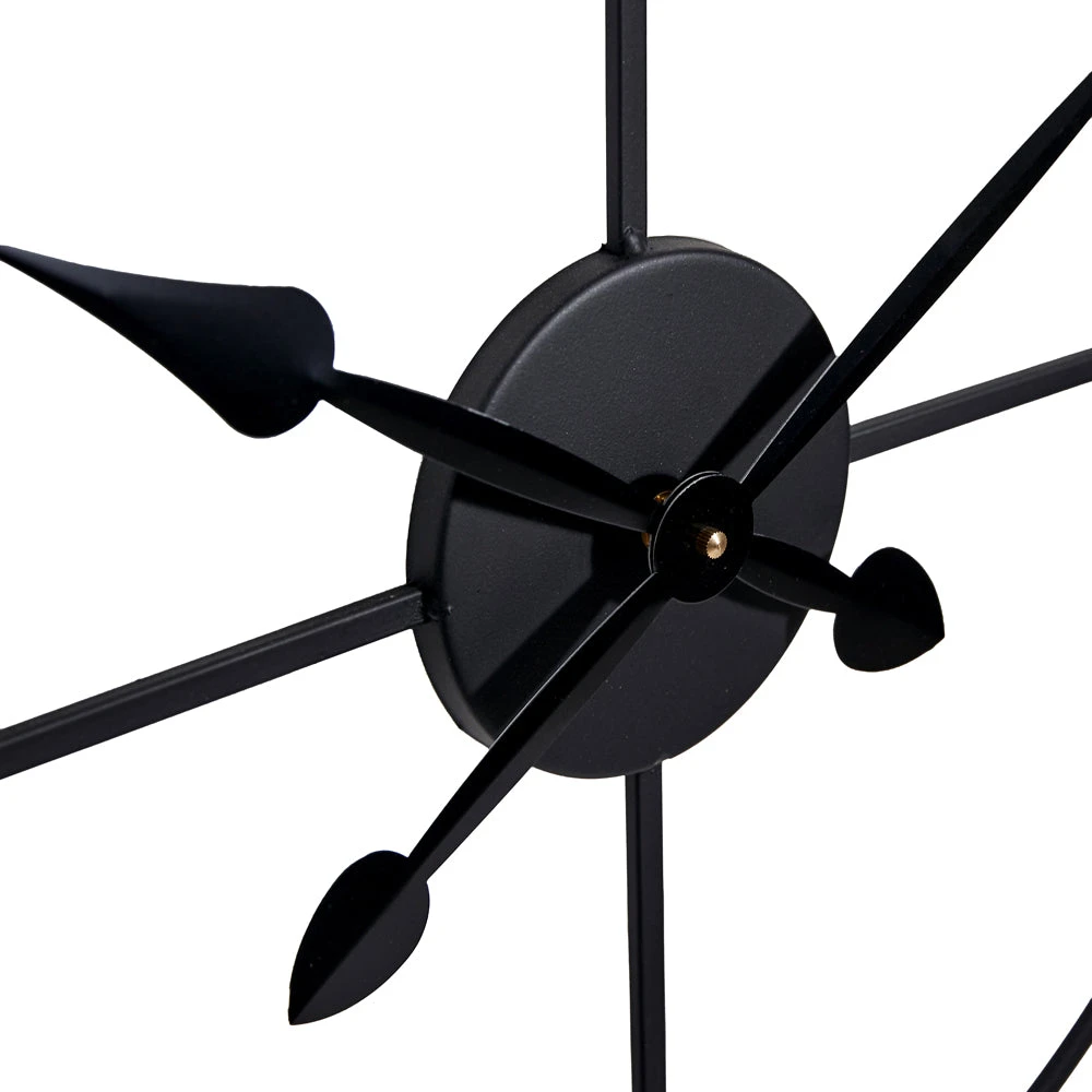 Olivia's Donnie Metal Round Skeleton Wall Clock In Black 7 Olivia's Donnie Metal Round Skeleton Wall Clock In Black - Image 7