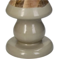 Libra Interiors Wooden Candle Stick In Beige -Best Home Decor Store 902359 D