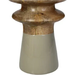 Libra Interiors Wooden Candle Stick In Beige -Best Home Decor Store 902360 D