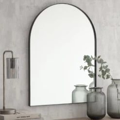 Garden Trading Arched Mirror In Black & Iron