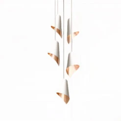 Arcform Lighting - Arc 5 Pendant Cascade Light In Brushed Copper & White