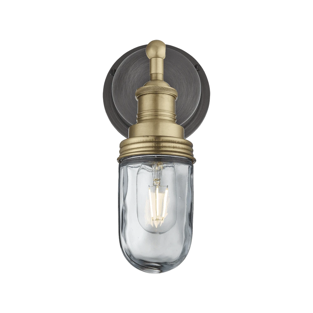 Industville Brooklyn Outdoor & Bathroom Wall Light - Brass 1 Industville Brooklyn Outdoor & Bathroom Wall Light - Brass