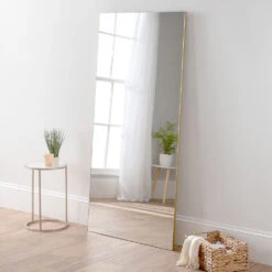 Olivia's Minimal Full Length Mirror In Gold - 170x80cm