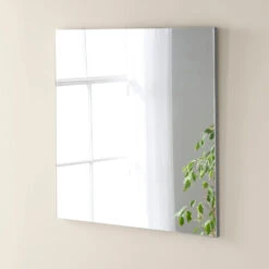 Olivia's Minimal Square Mirror In Silver - 80x80cm