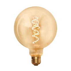 Industville Vintage Spiral LED Edison Bulb Old Filament Lamp - 5W E27 Globe G125 - Amber