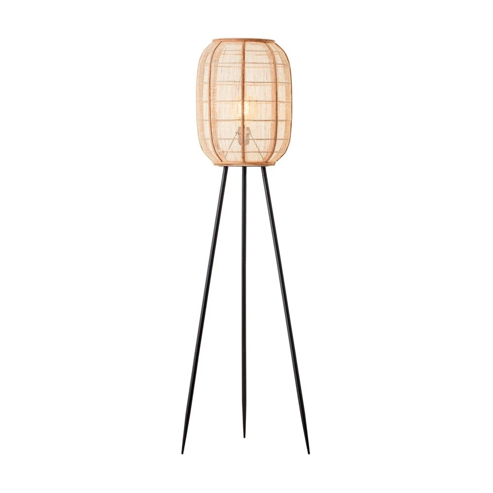 Gallery Interiors Zane Floor Lamp In Natural & Black 1 Gallery Interiors Zane Floor Lamp In Natural & Black