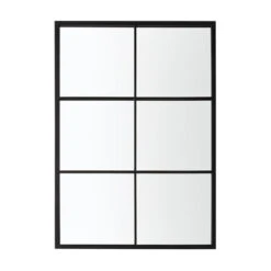 Gallery Interiors Knowles Outdoor Mirror In Black