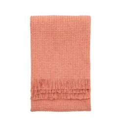Gallery Interiors Arki Waffle Throw In Blush