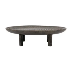 Gallery Interiors Arca Footed Tray In Old Black -Best Home Decor Store GAL 5059413871009 02