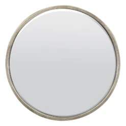Olivia's Riga Bevelled Round Mirror In Silver - 80 X 80cm