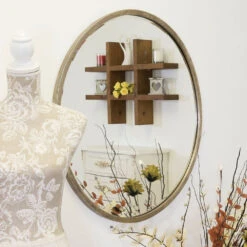 Olivia's Riga Bevelled Round Mirror In Silver - 80 X 80cm -Best Home Decor Store GL343 03