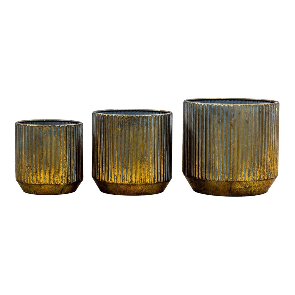 Gallery Interiors Set Of 3 Everill Planter Verdigris/Bronze | Outlet 1 Gallery Interiors Set Of 3 Everill Planter Verdigris/Bronze | Outlet
