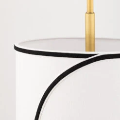 Hudson Valley Lighting Zara Brass Base And White W/Black Trim Shade Pendant -Best Home Decor Store H381701L AGB CE 07