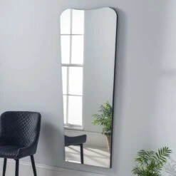 Olivia's Irregular Full Length Mirror In Black - 168x76cm