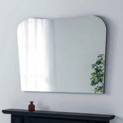 Olivia's Irregular Wall Mirror In Black - 106x78cm