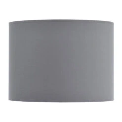 Libra Interiors Lined Drum 14" Lampshade Grey And Silver