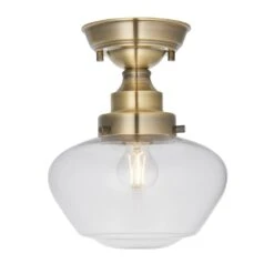 Olivia's Isabella Ceiling Light In Brass & Clear Glass | Outlet