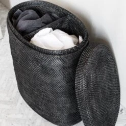 Must Living Flores Laundry Basket In Black -Best Home Decor Store ML 20444248 7 39a0dc96 dd50 4c4b ba2b f7778ee95276