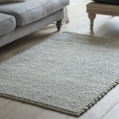 Garden Trading Badbury Rug In Stone 120 X 180cm - Wool & Polyester