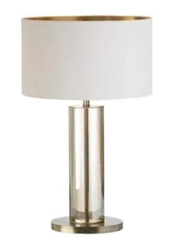 RV Astley Lisle Cognac Crystal Table Lamp Antique Brass Metal Finish | Outlet