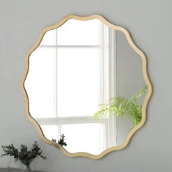 Olivia's Rowan Round Wall Mirror In Gold
