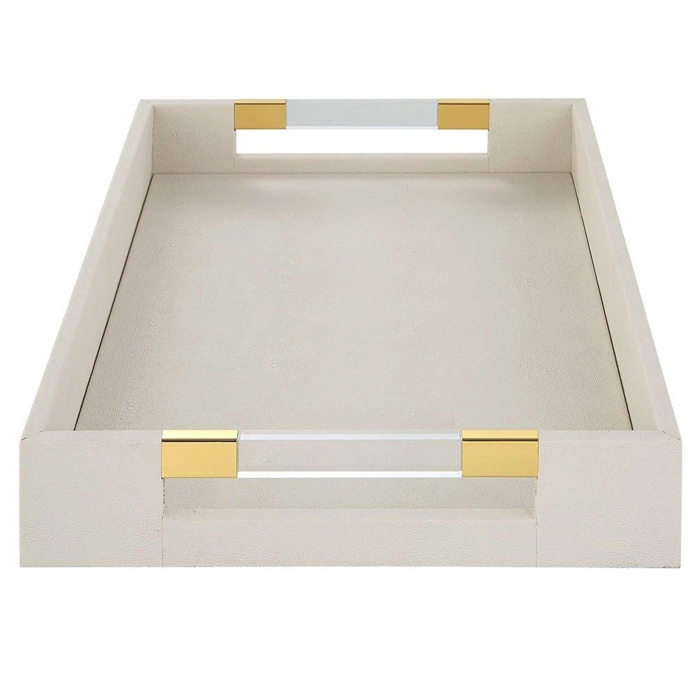 Uttermost Wessex White Shagreen Tray 4 Uttermost Wessex White Shagreen Tray - Image 4