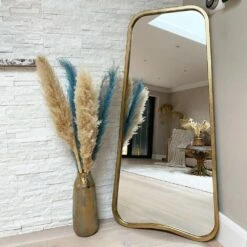 Gallery Interiors Kurva Leaner Mirror In Gold -Best Home Decor Store e amla 1
