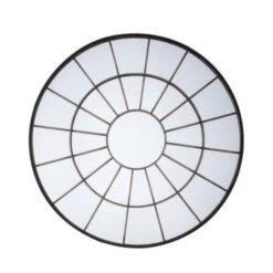 Gallery Interiors Battersea Industrial Round Window Pane Mirror