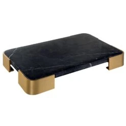 Uttermost Black Label Elevated Tray/Plateau - Black Marble Small -Best Home Decor Store r18024 5