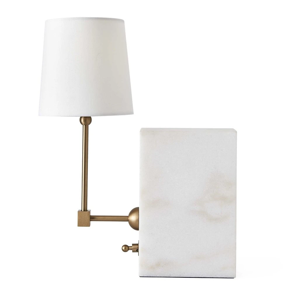 Uttermost Black Label On A Shelf Mini Lamp - White Marble/Brass 3 Uttermost Black Label On A Shelf Mini Lamp - White Marble/Brass - Image 3