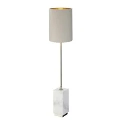 RV Astley Lindau Table Lamp White Marble And Antique Brass